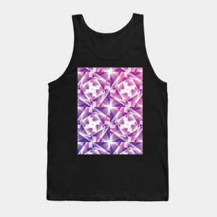 Purple Geometric Pinwheel Pattern Tank Top